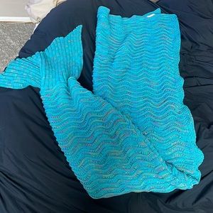 Mermaid tail fleece blanket